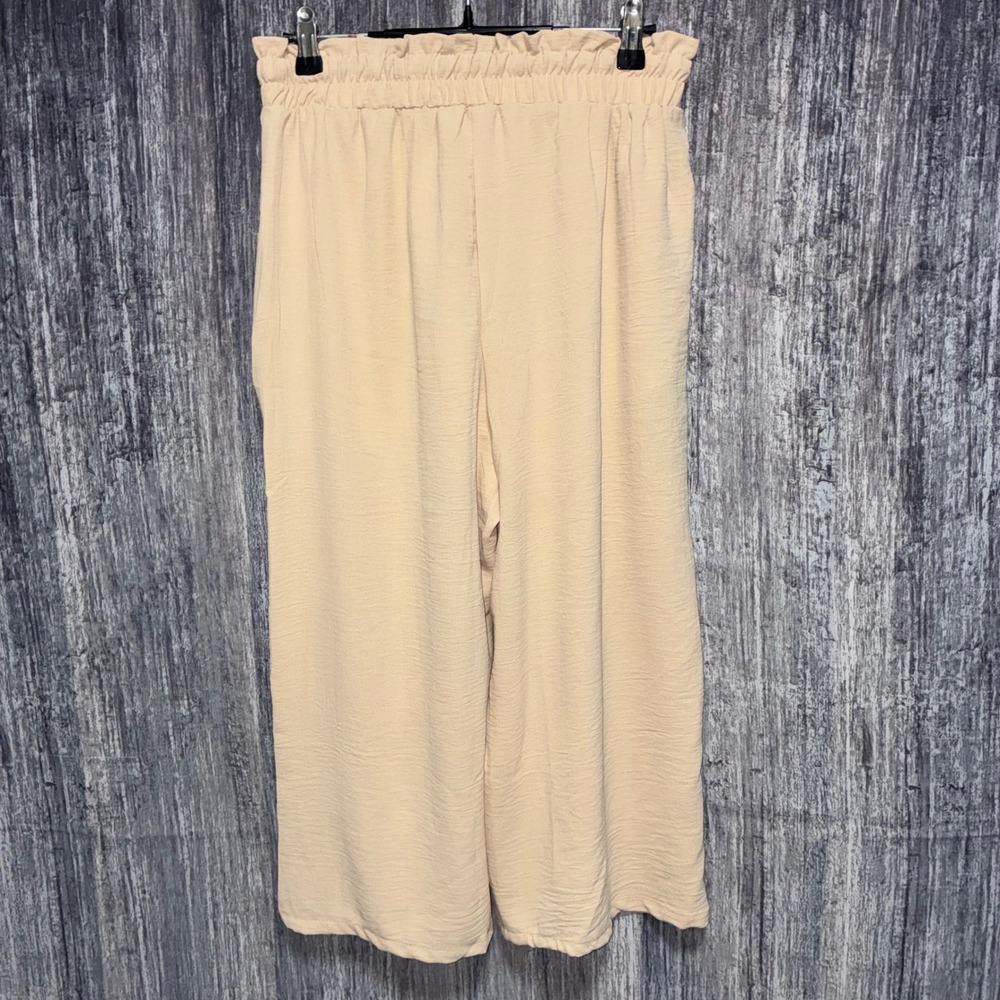 NWT Freeoak Capri High Waisted Wide Leg Casual Lounge Pant Capris Women M - Picture 3 of 11